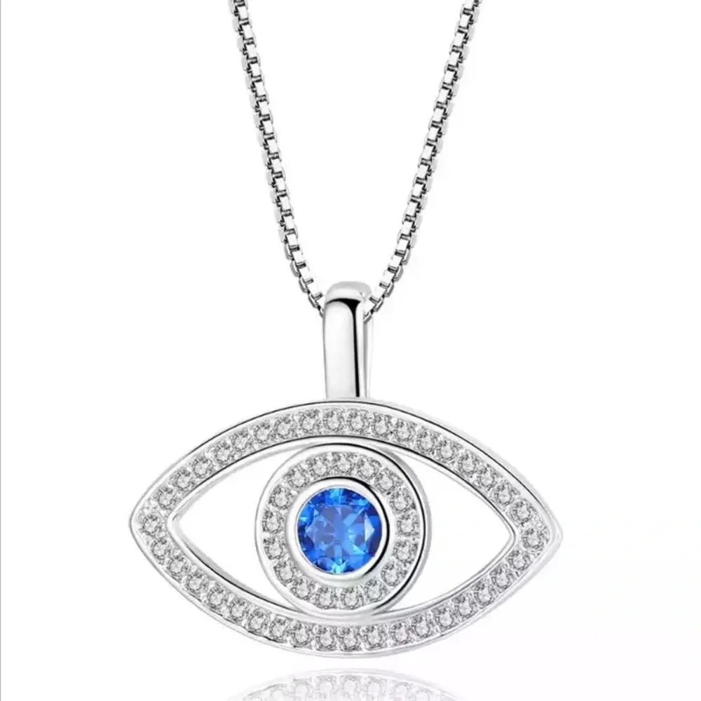 EVIL EYE Pendant Necklace 925 Sterling Silver - Picture 2 of 5